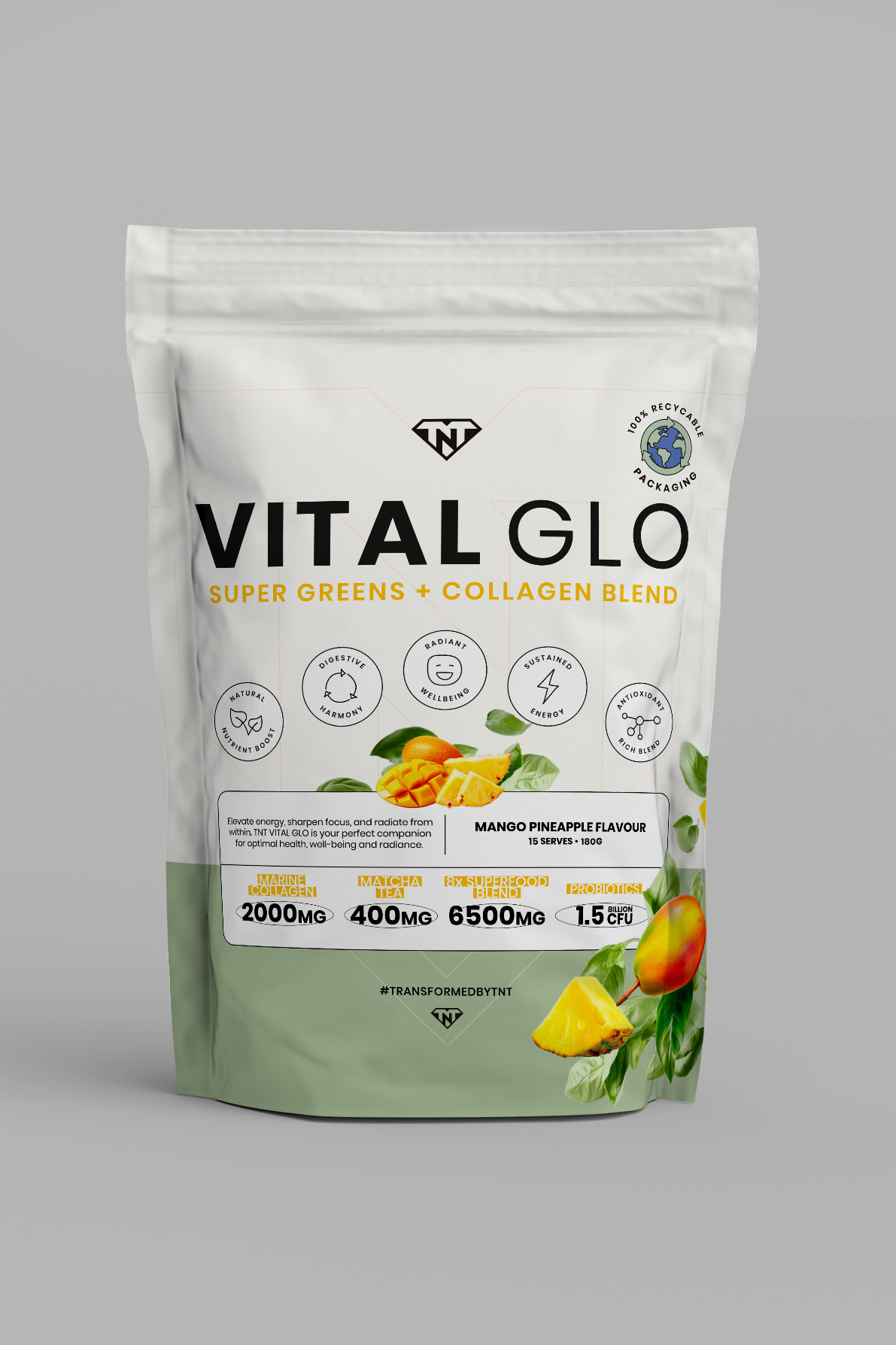 Vital Glo Greens & Marine Collagen Powder